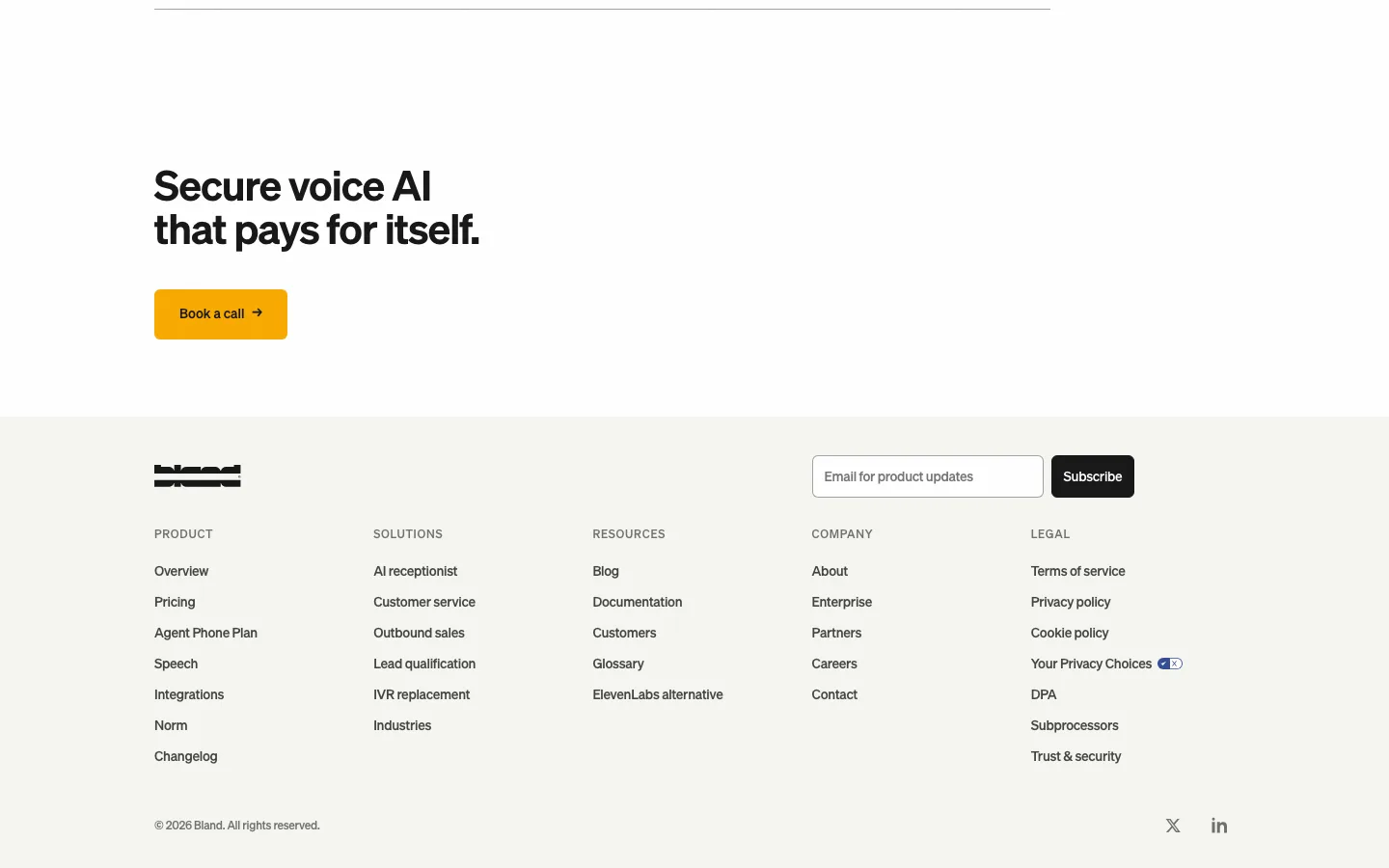 bland.com — Footer