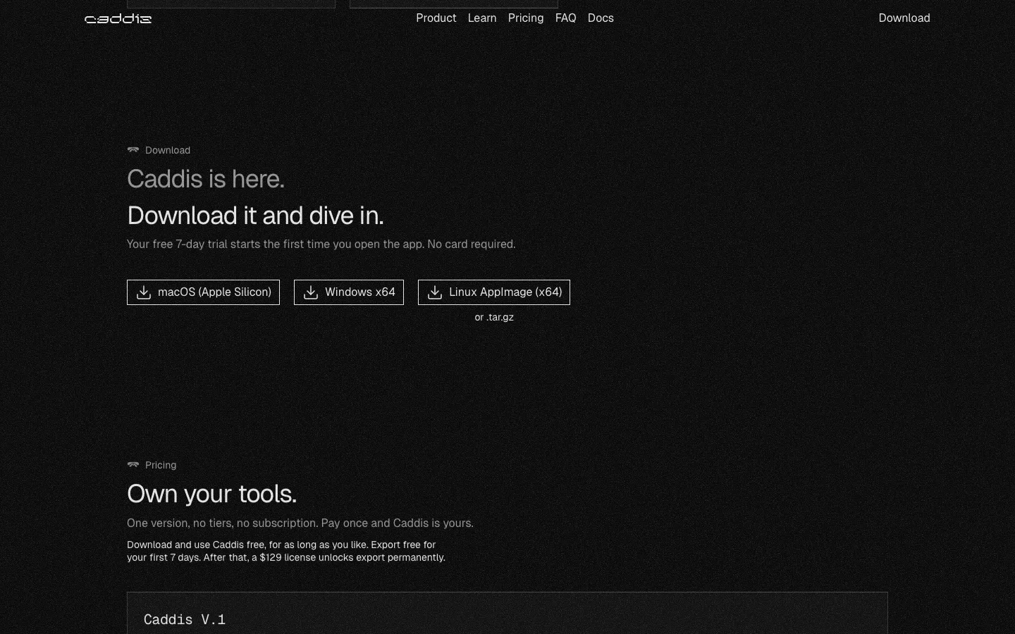 caddis.app — Section 2