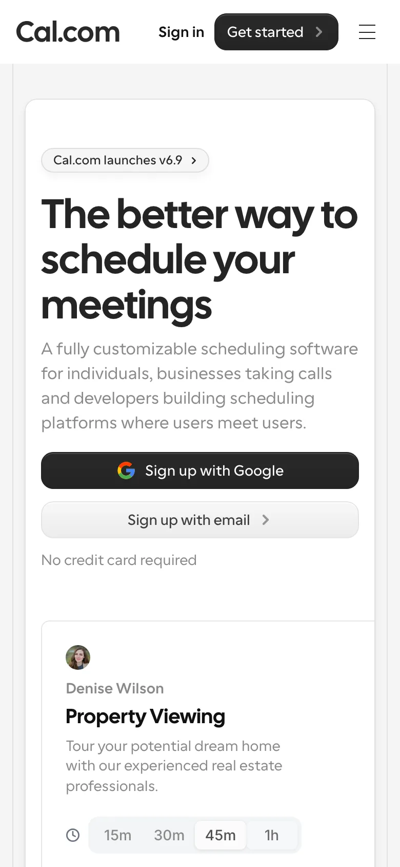 cal.com — Mobile