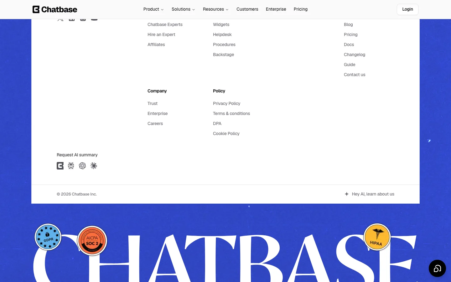 chatbase.co — Footer