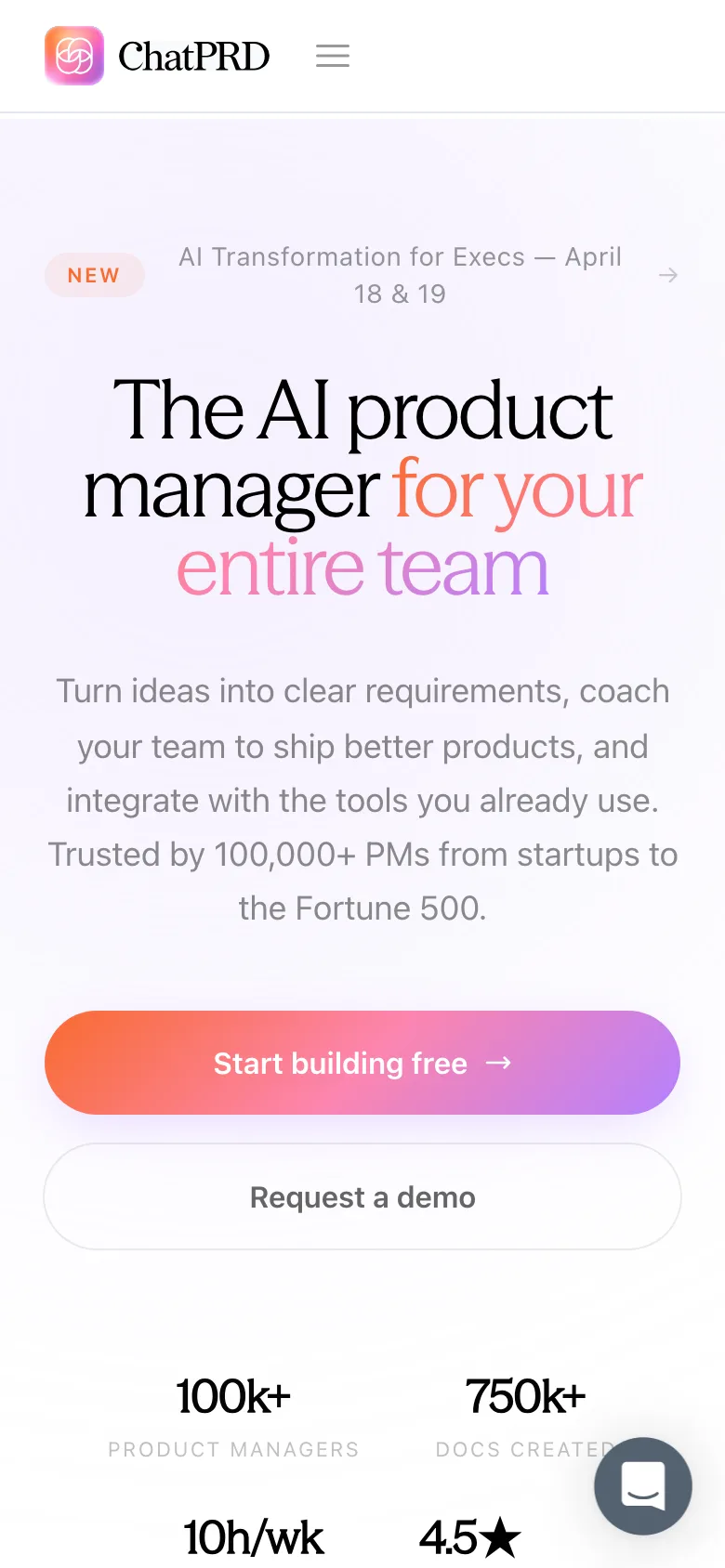 chatprd.ai — Mobile