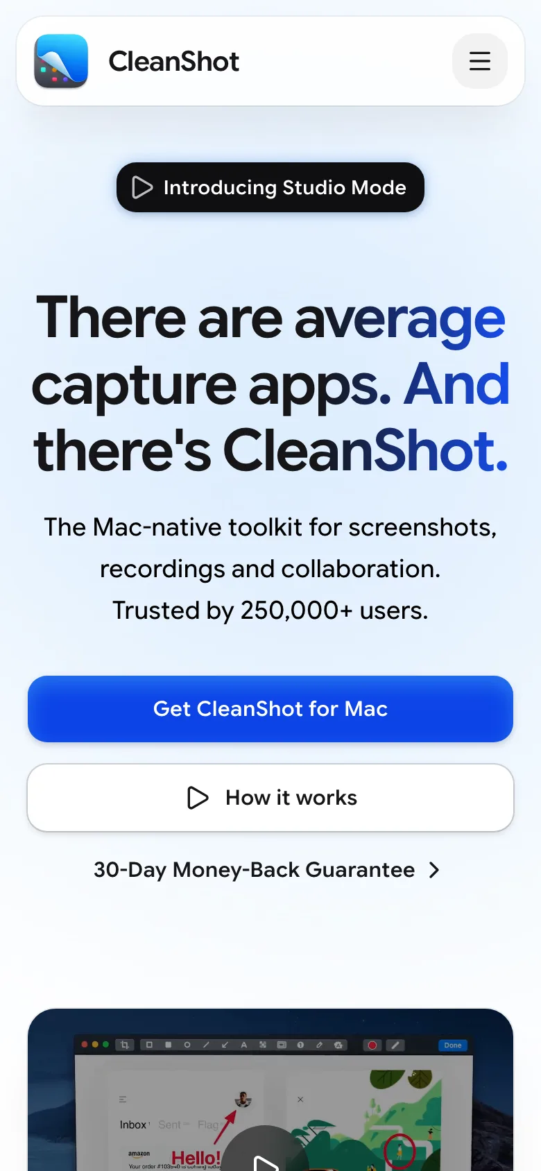 cleanshot.com — Mobile