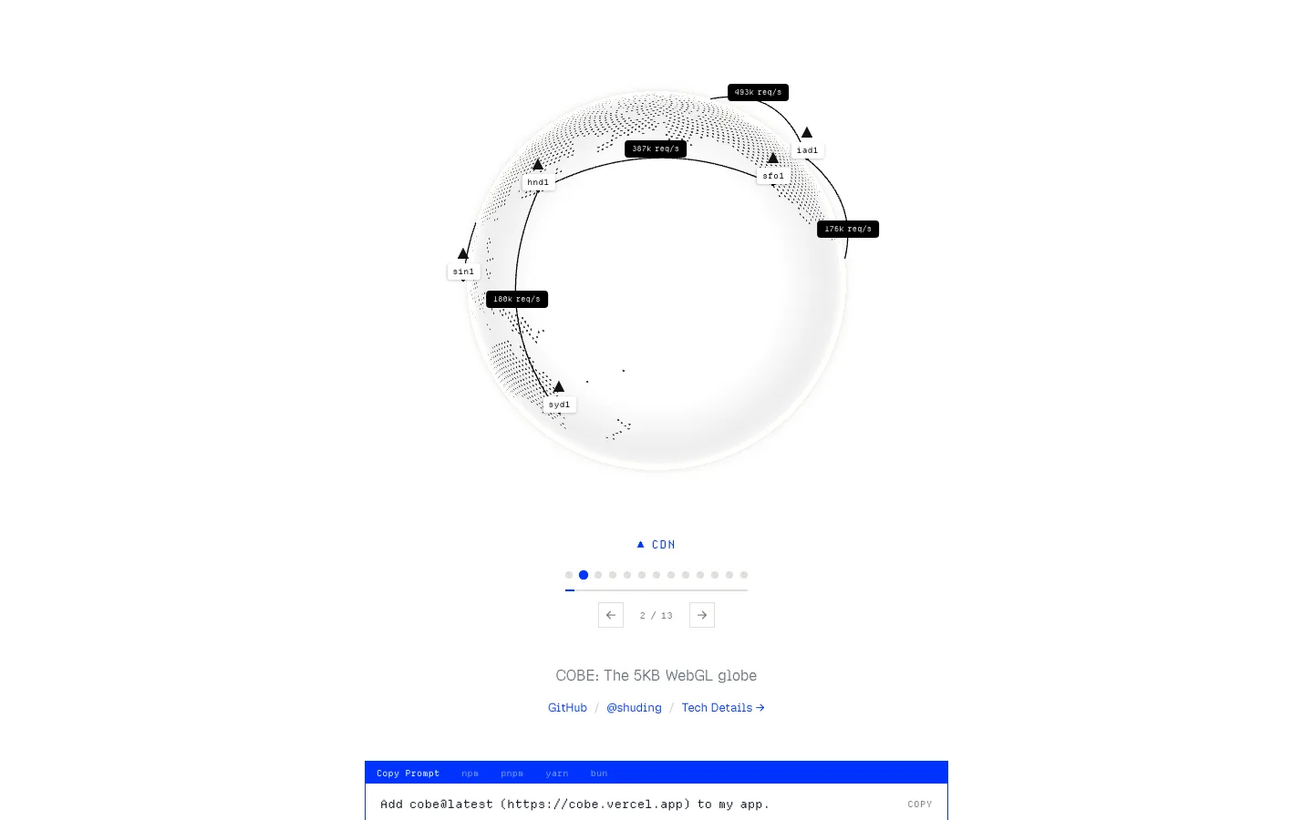 cobe.vercel.app — Hero