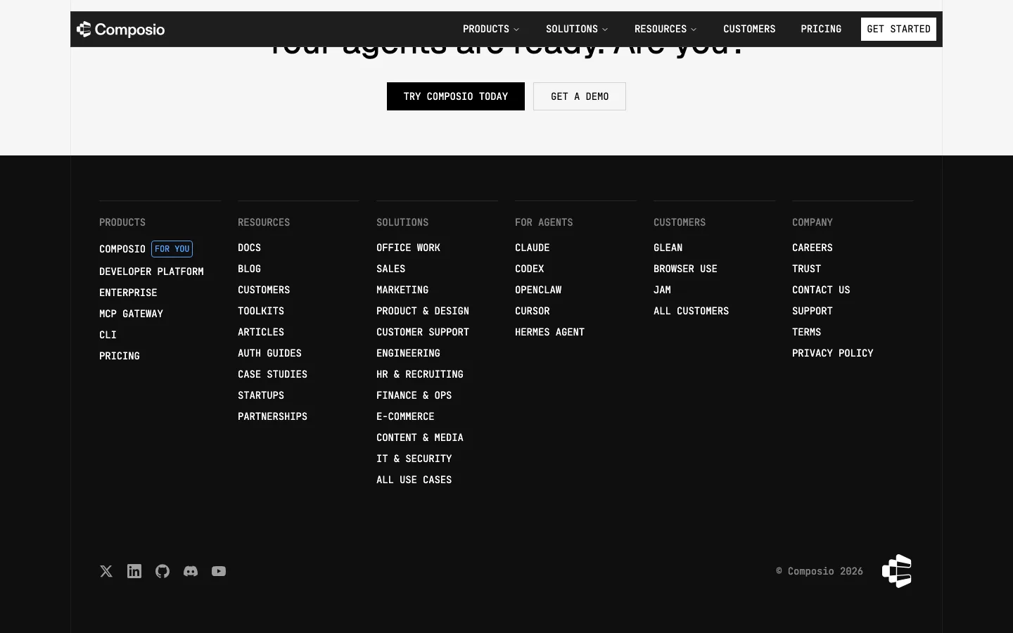 composio.dev — Footer