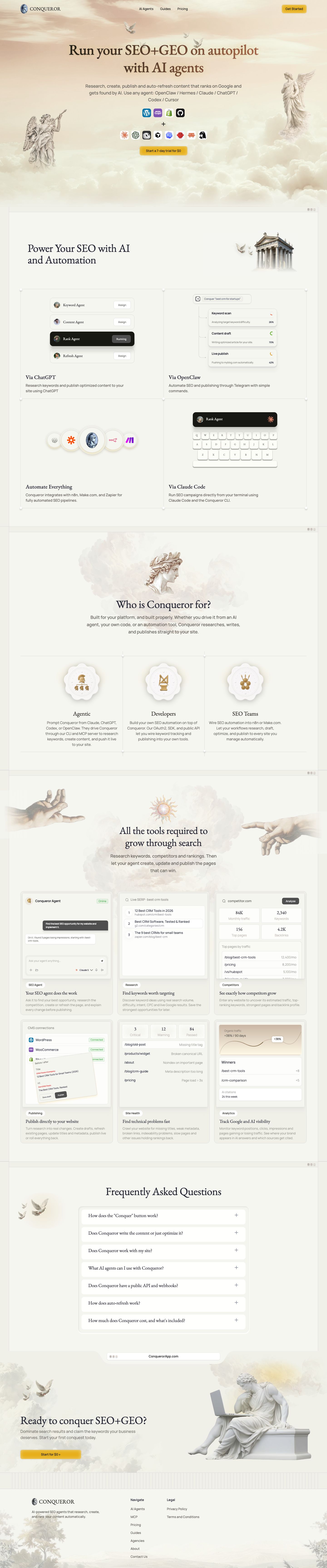 conquerorapp.com — Full page