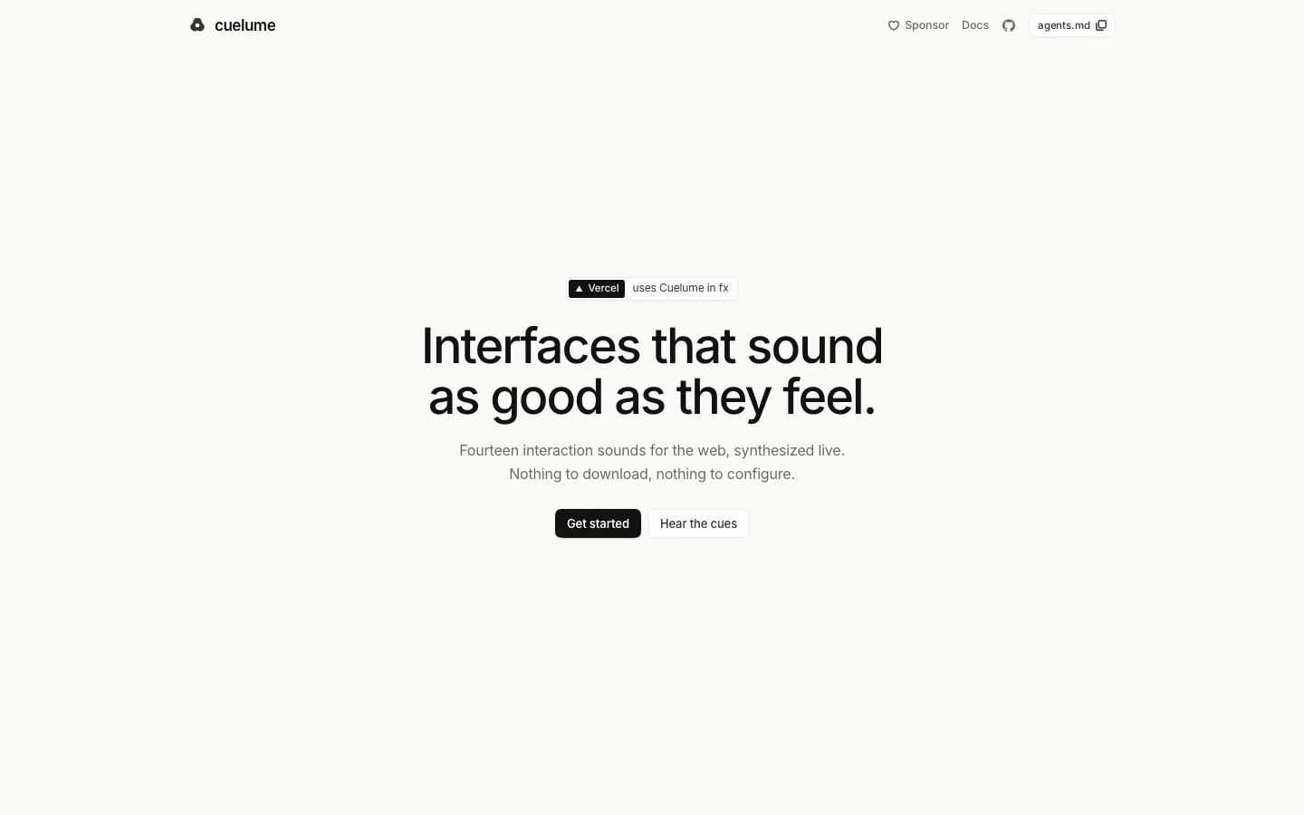 cuelume.dev — Hero