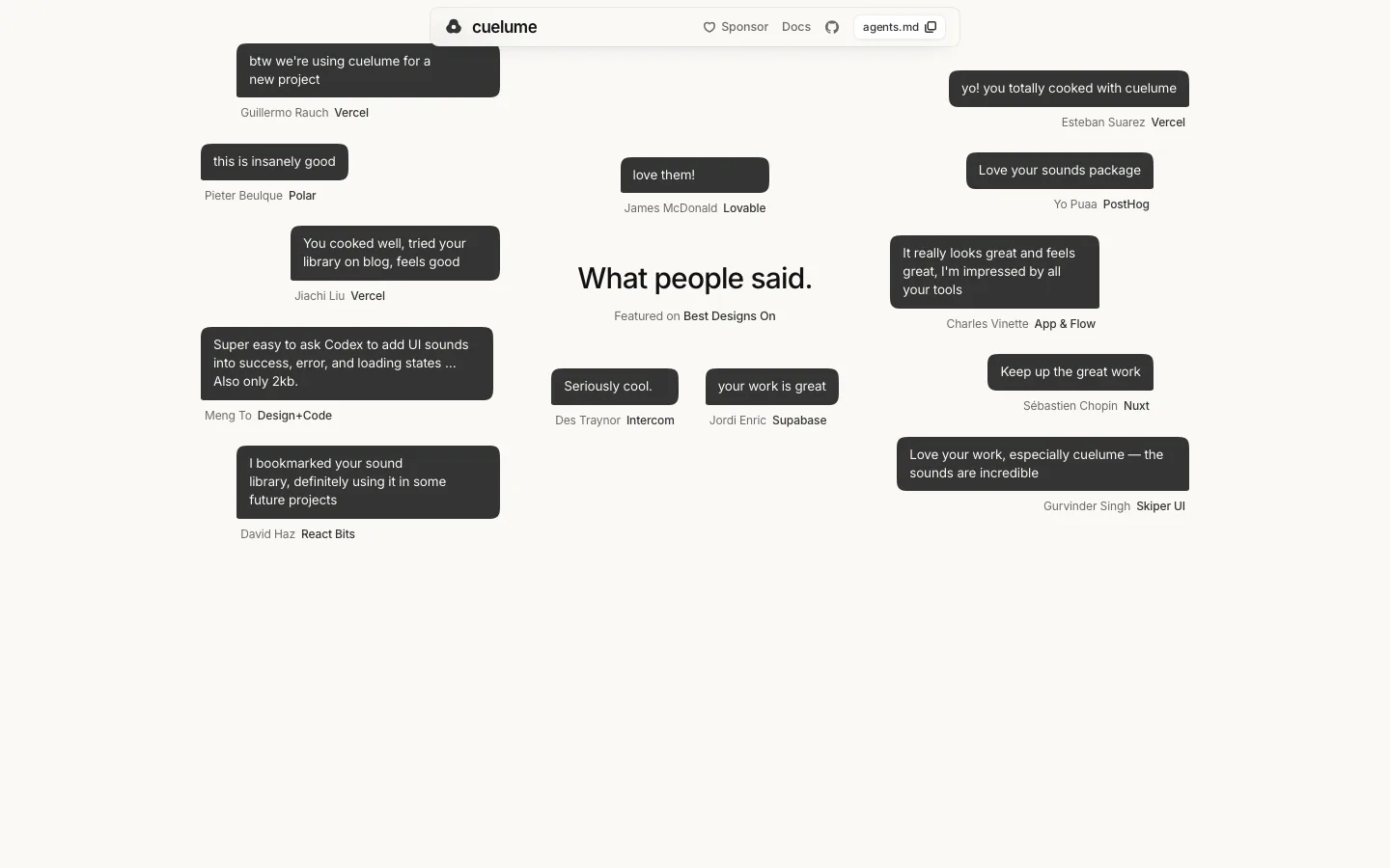 cuelume.dev — Section 1