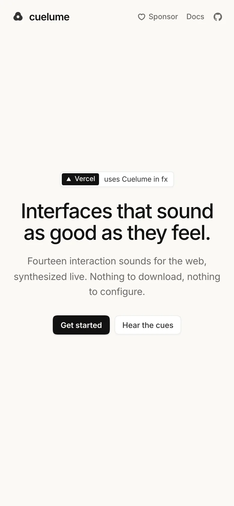 cuelume.dev — Mobile