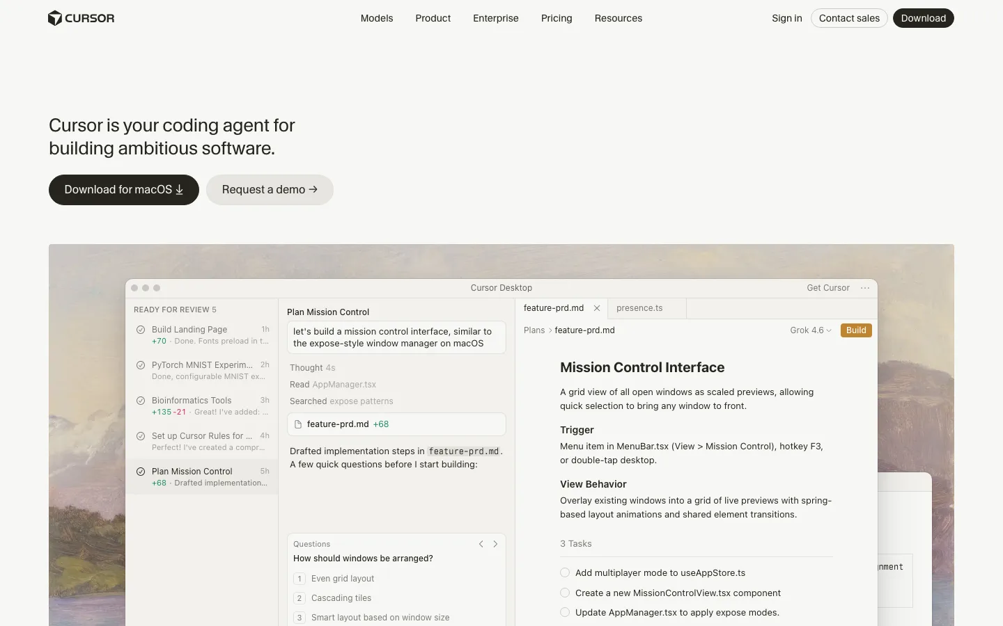 cursor.com — Hero