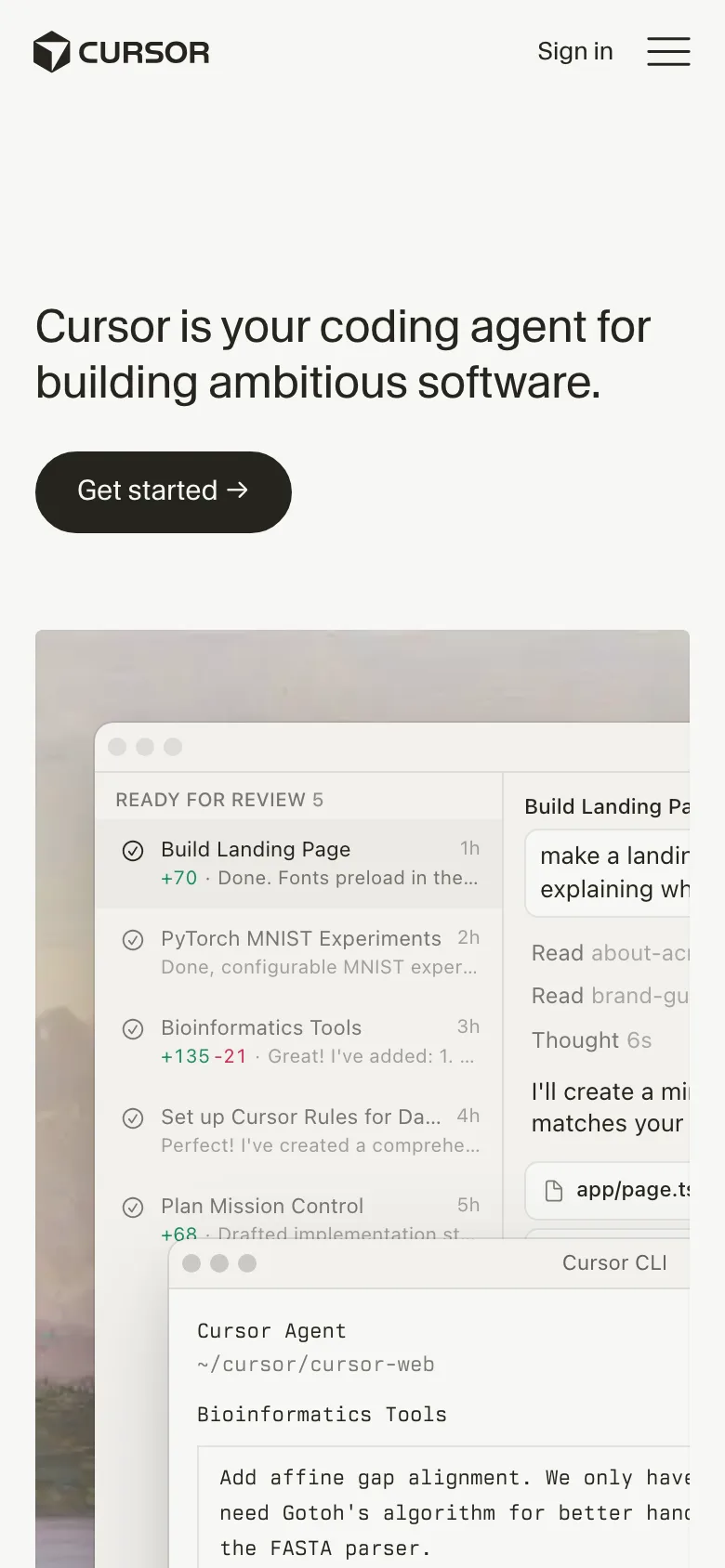 cursor.com — Mobile
