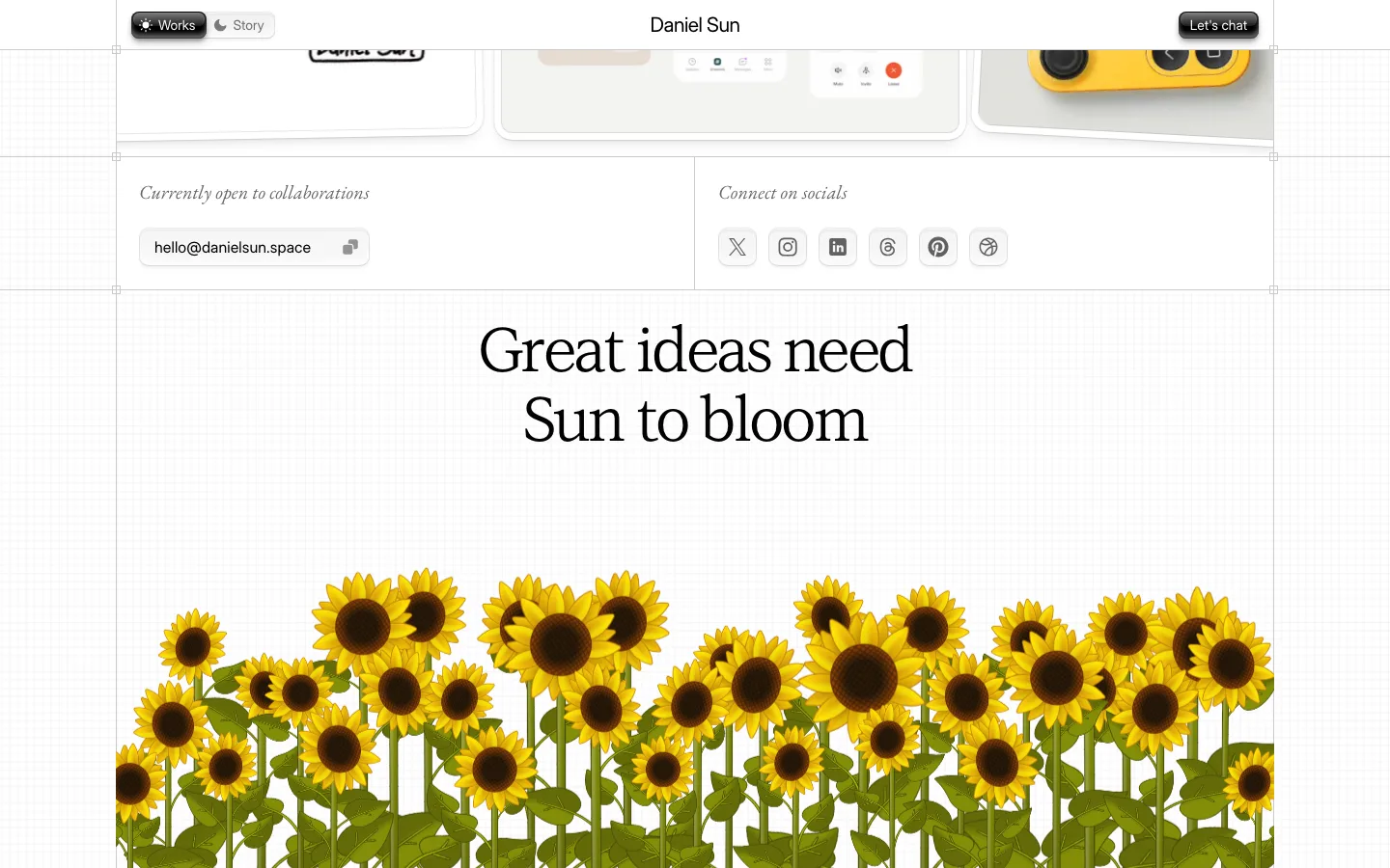 danielsun.space — Footer
