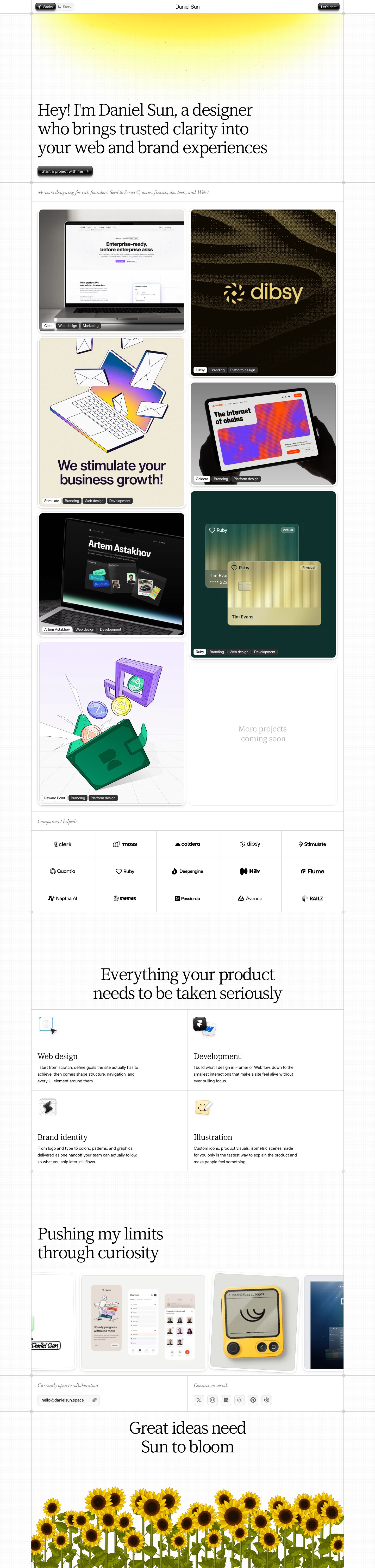 danielsun.space — the captured page