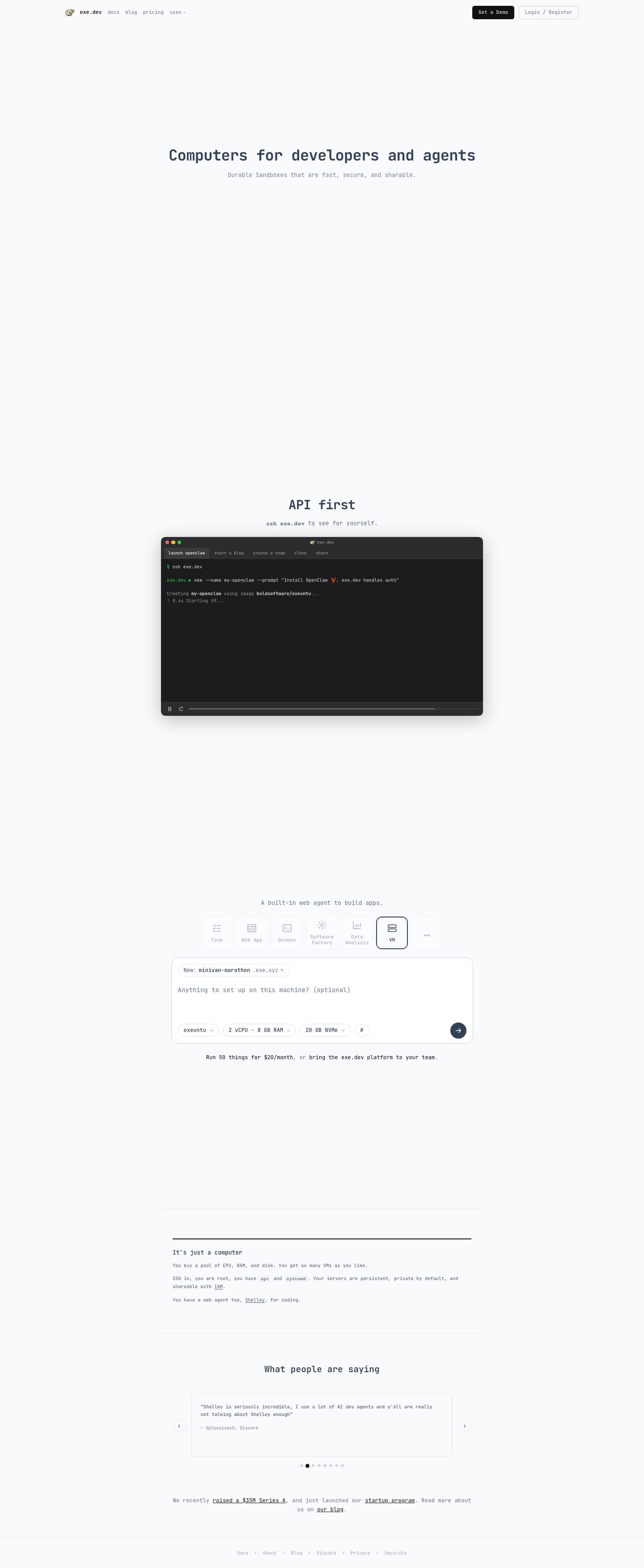 exe.dev — the captured page