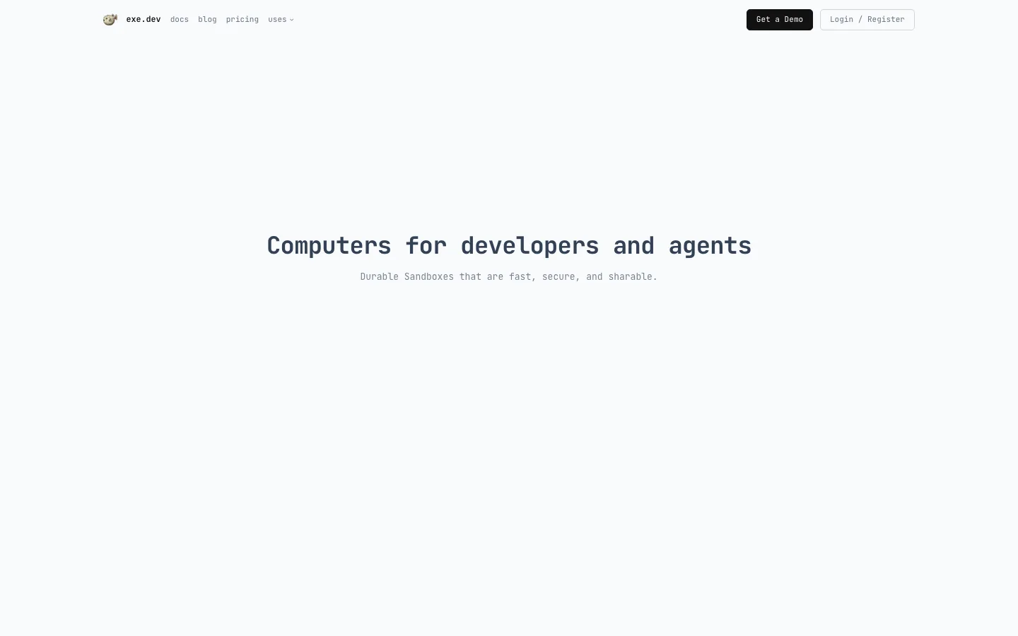 exe.dev — Hero
