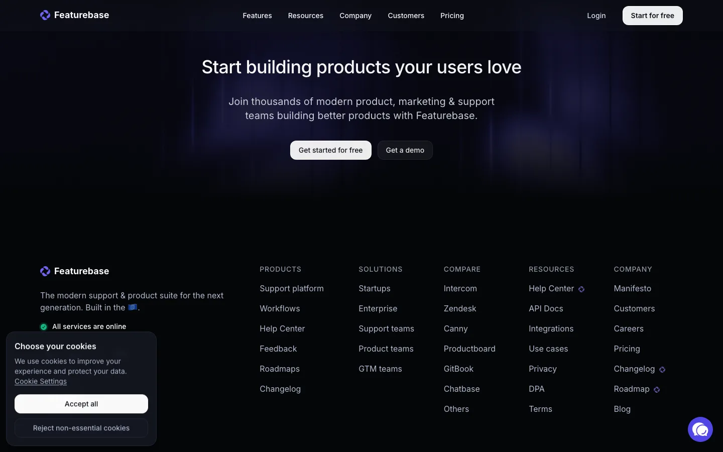 featurebase.app — Footer
