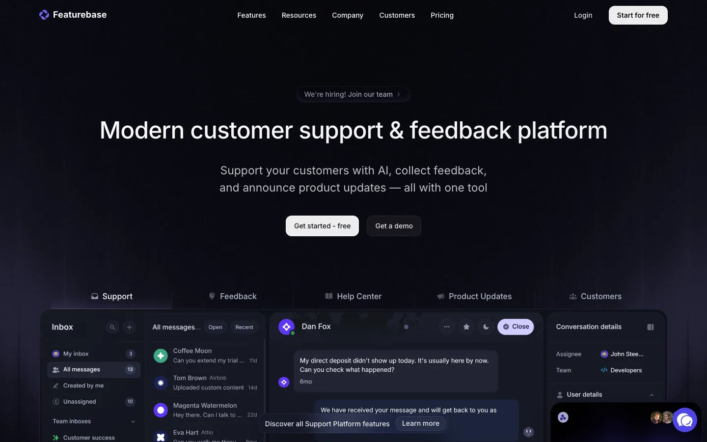 featurebase.app — Hero