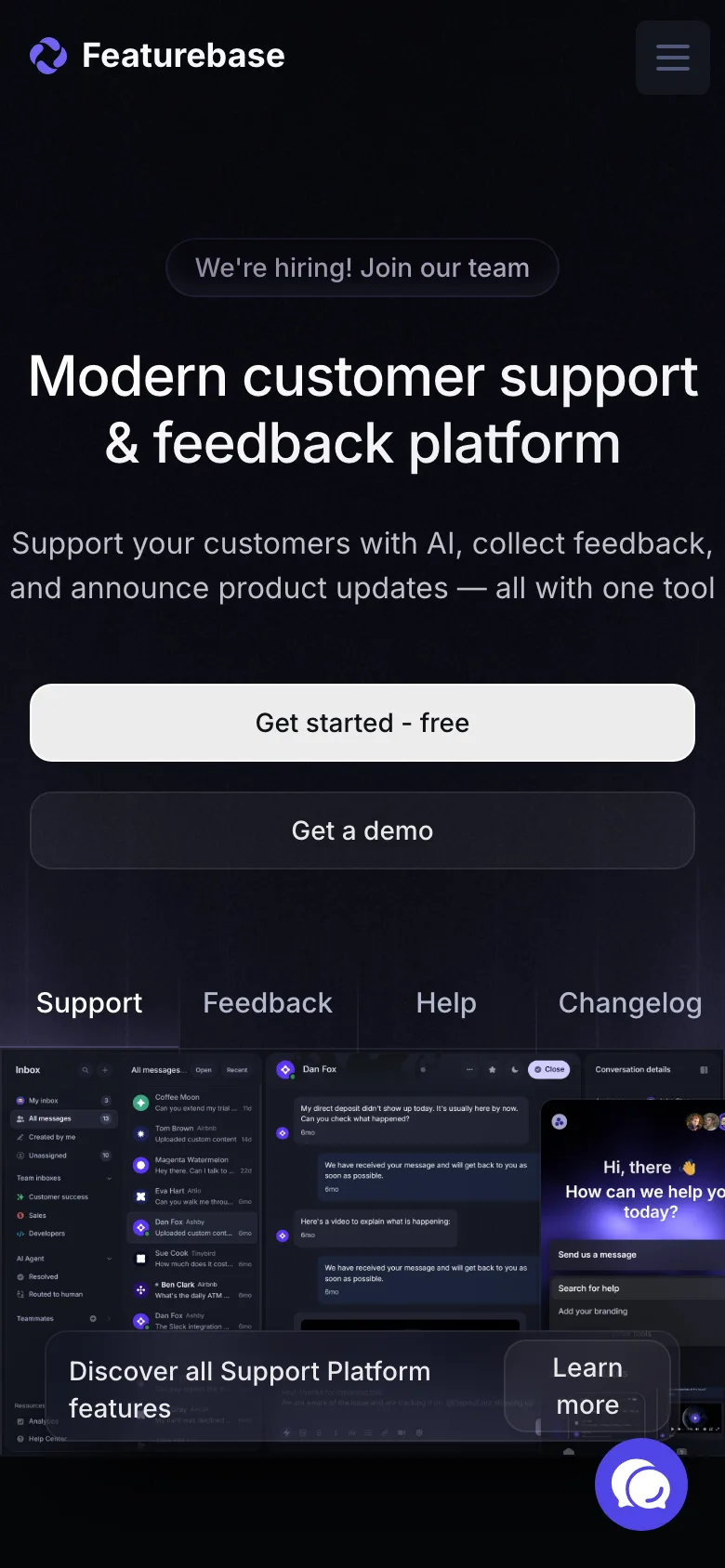 featurebase.app — Mobile