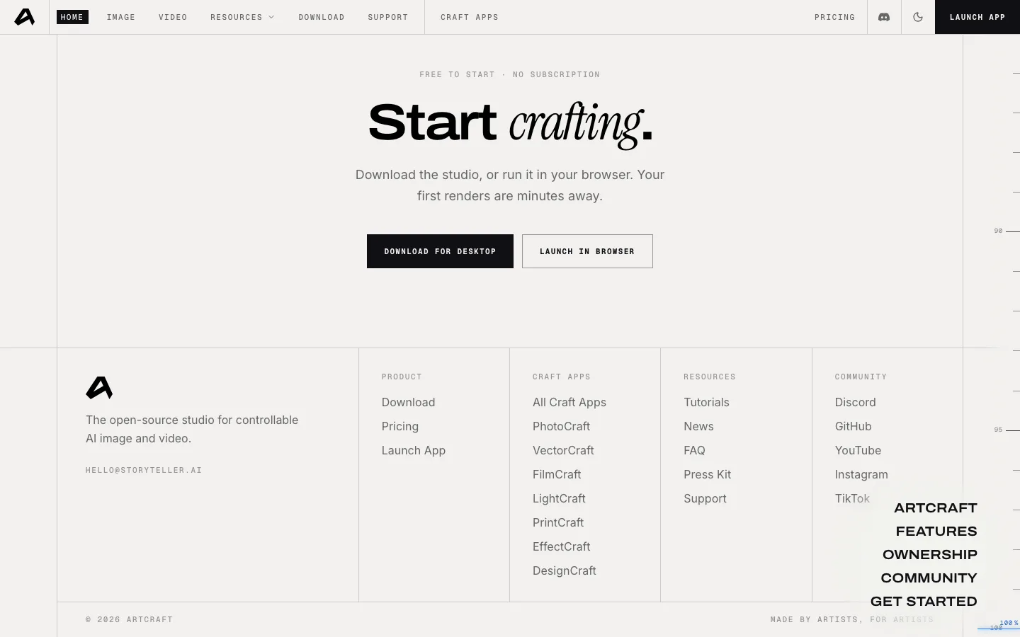 getartcraft.com — Footer