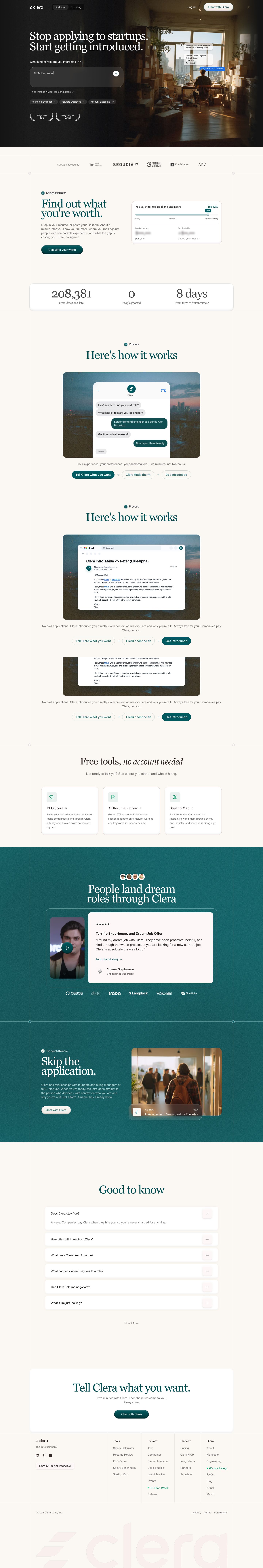 getclera.com — the captured page
