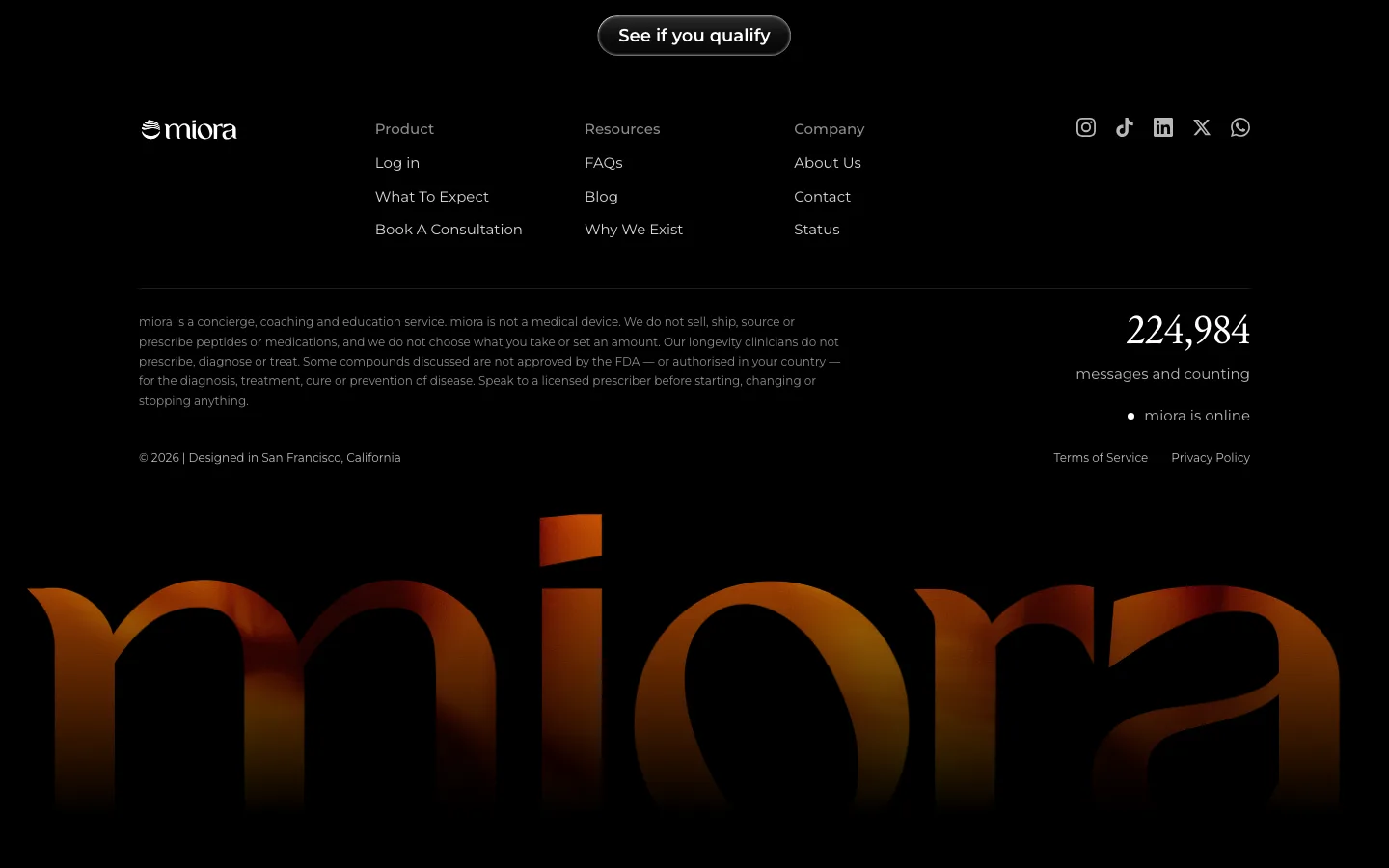 getmiora.com — Footer