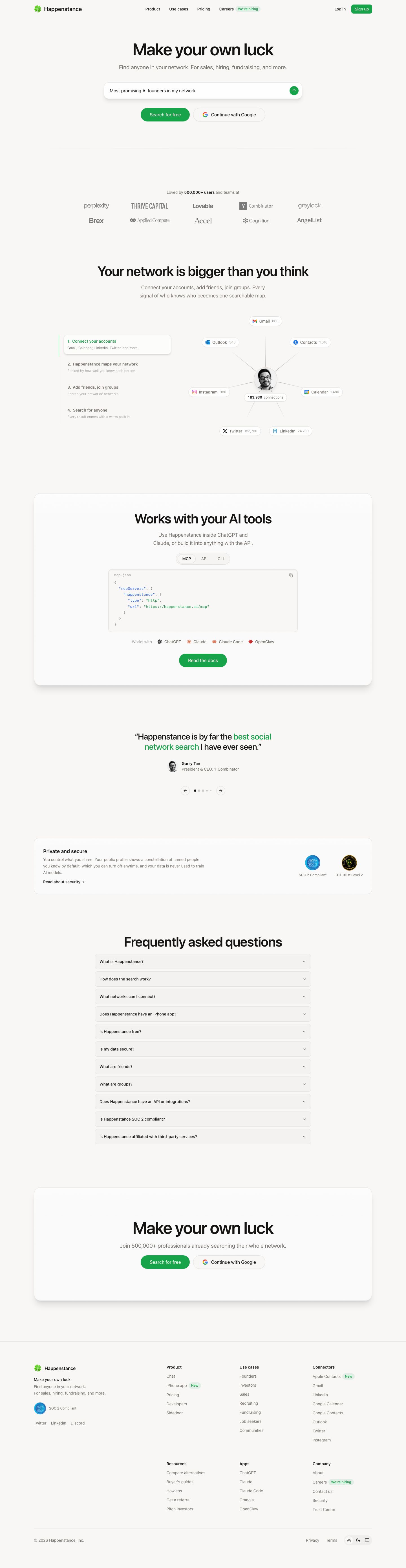 happenstance.ai — the captured page