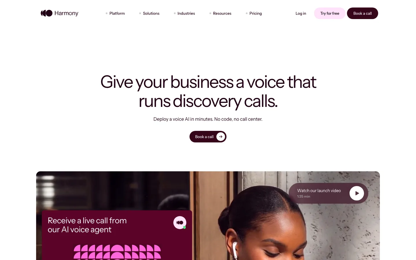 harmony.ai — Hero