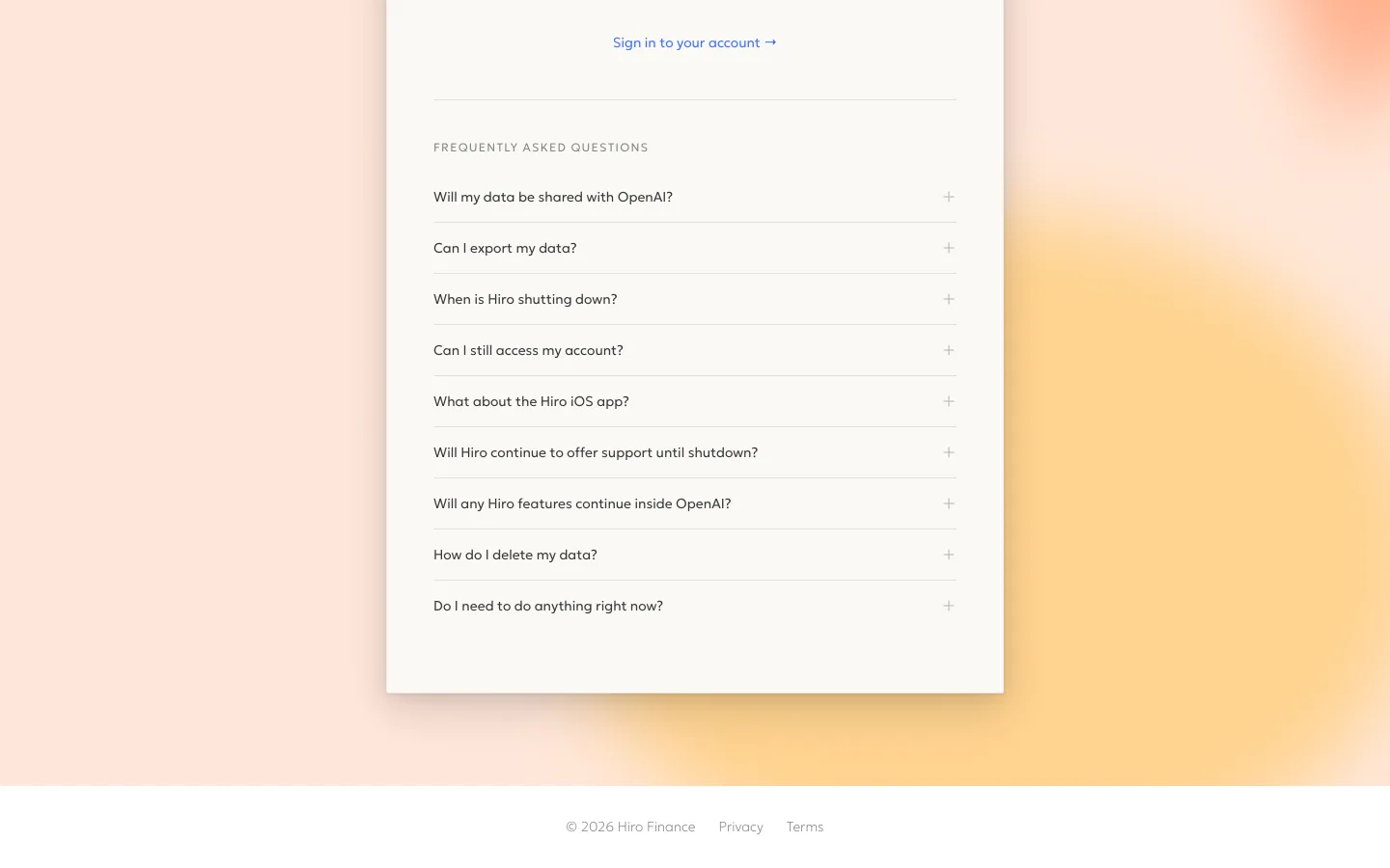 hirofinance.com — Footer