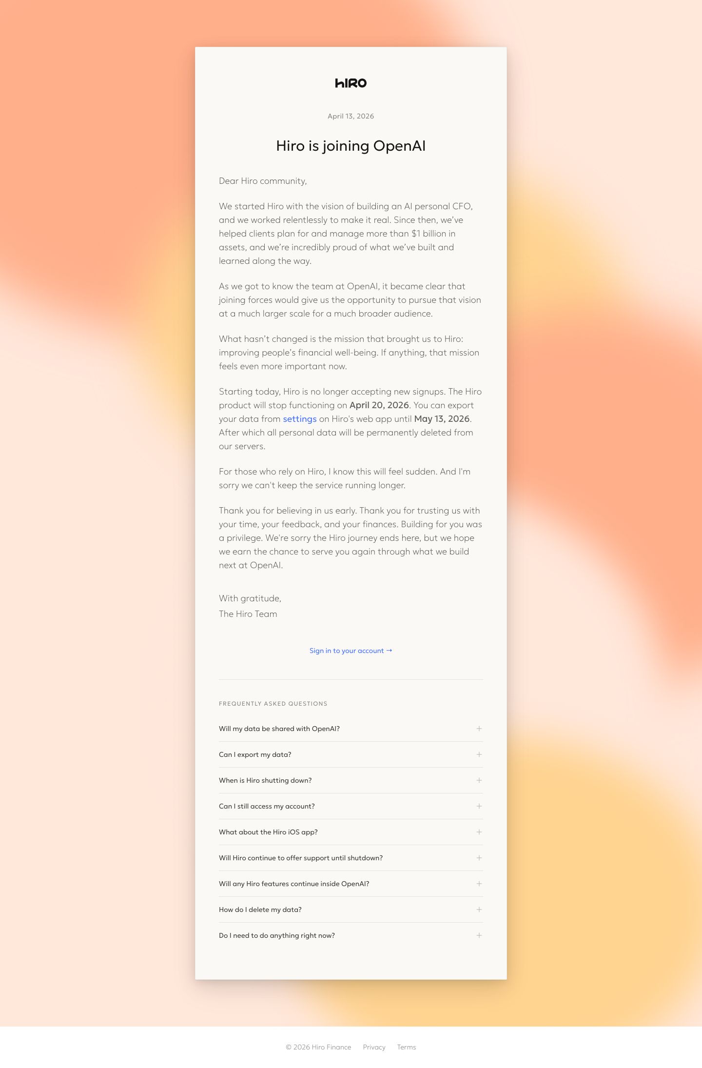 hirofinance.com — Full page