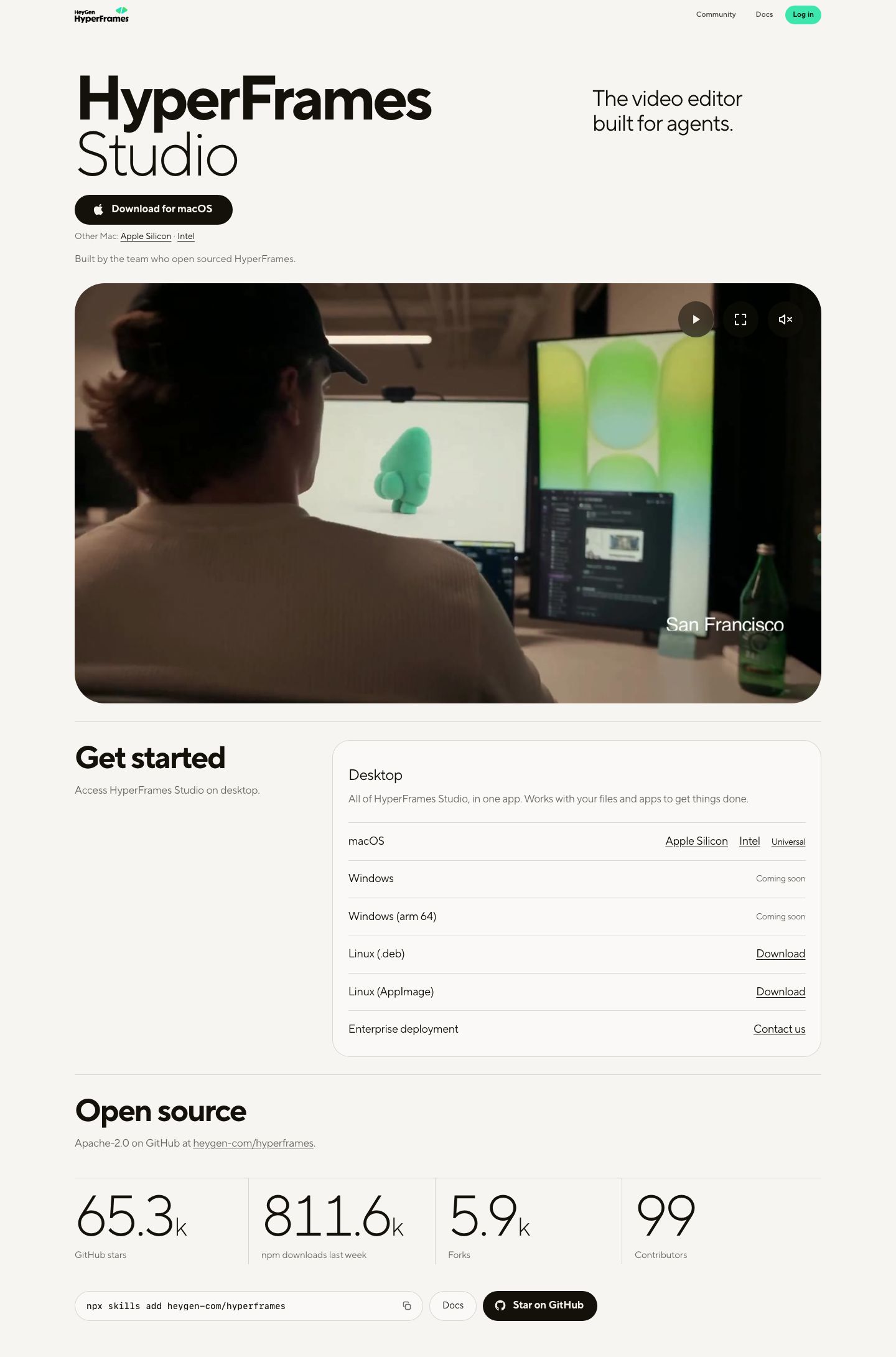 hyperframes.dev — the captured page