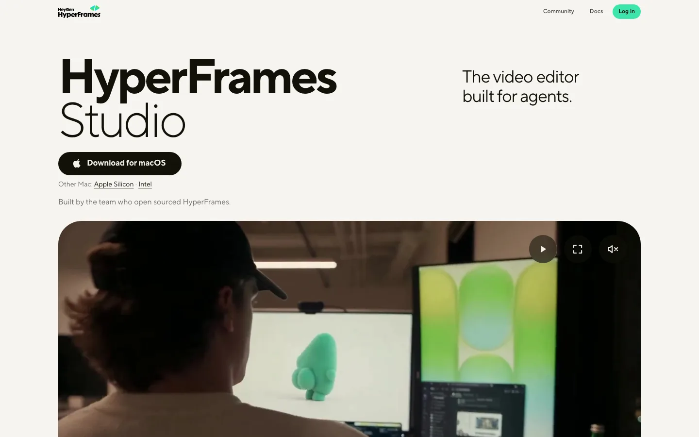 hyperframes.dev — Hero