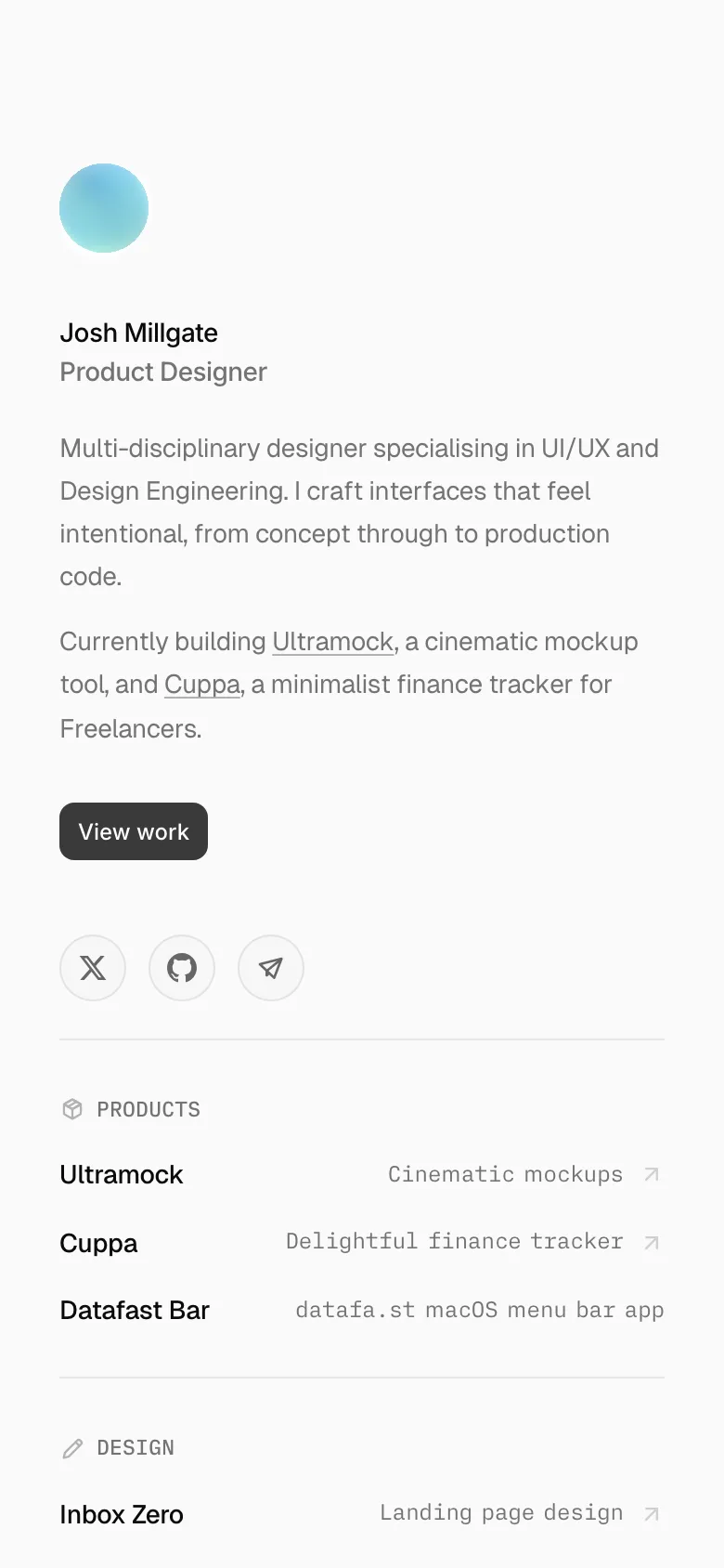 joshmillgate.co.uk — Mobile