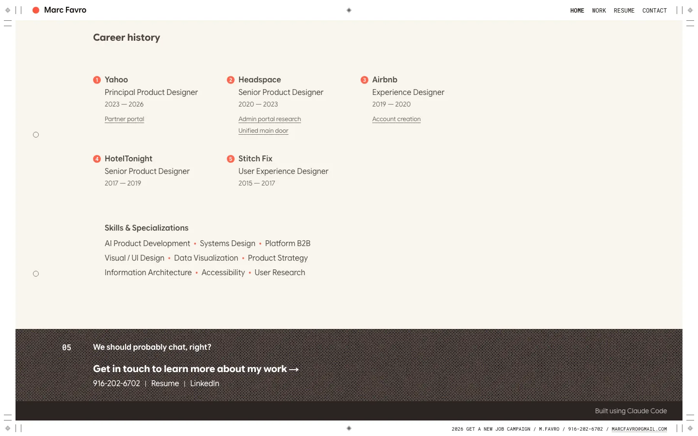 marcfavro.com — Footer
