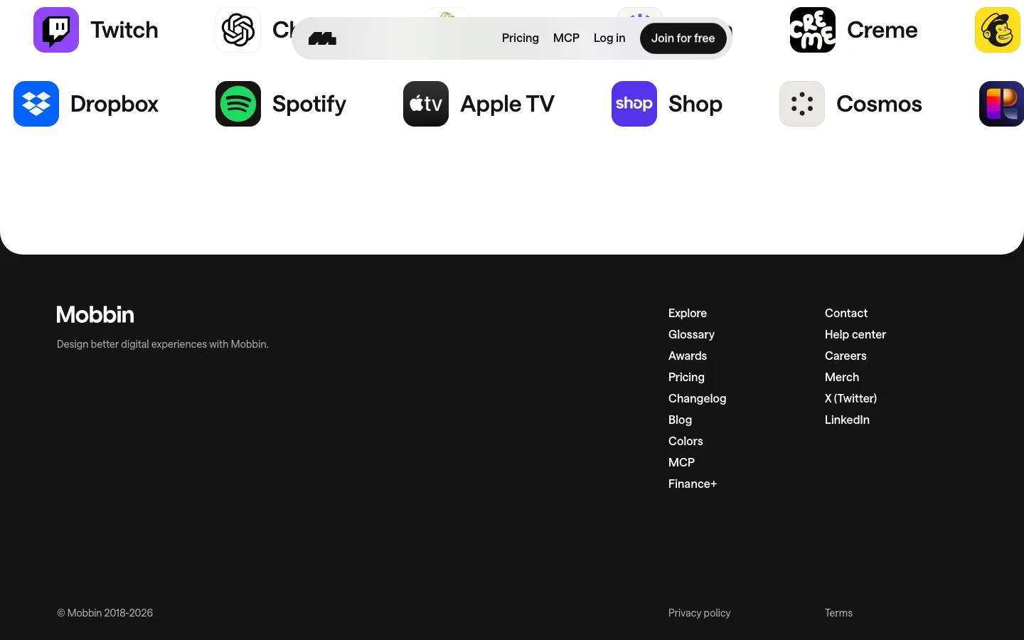 mobbin.com — Footer
