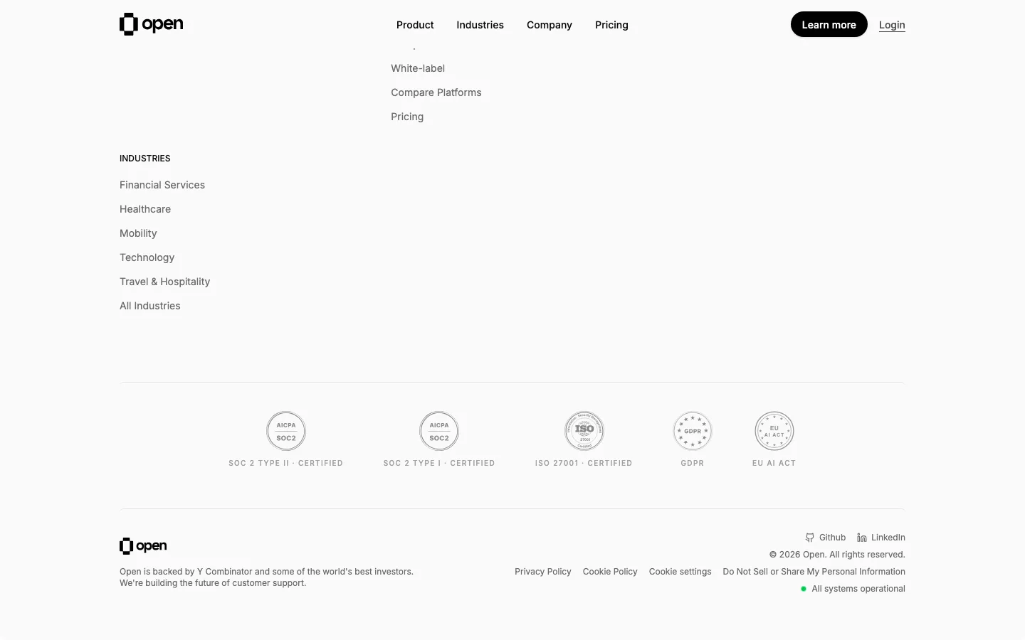 open.cx — Footer