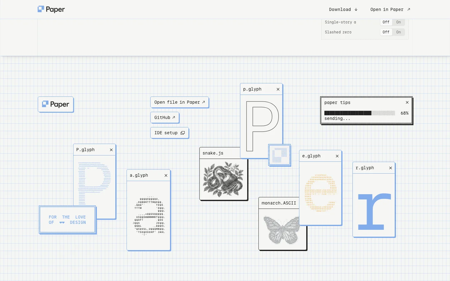 paper.design/mono — Footer