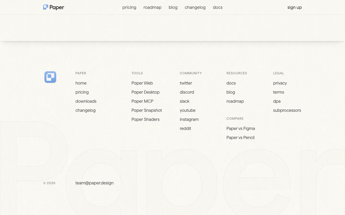 paper.design — Footer