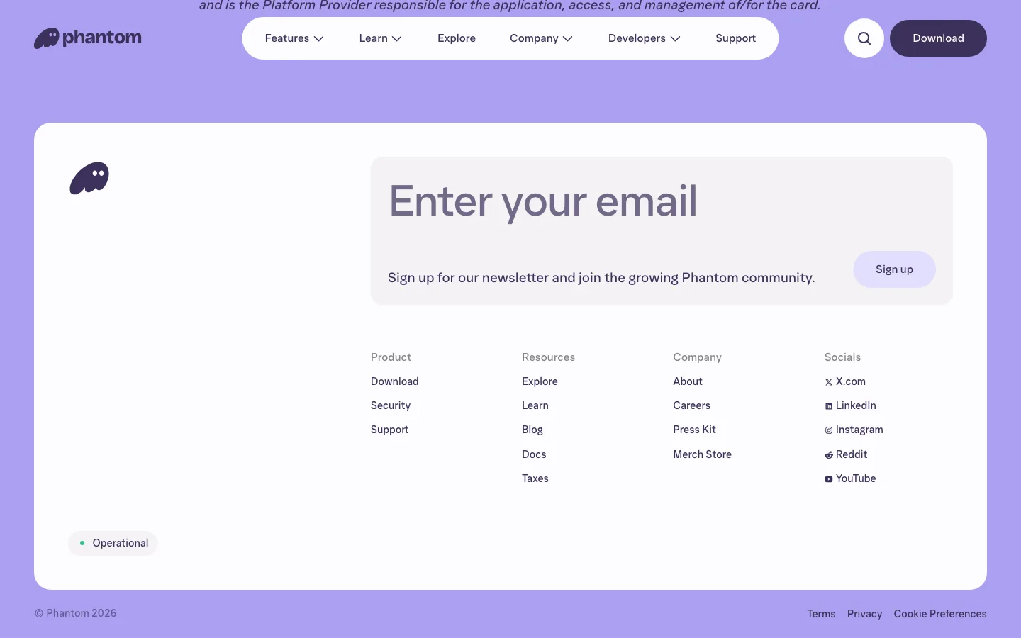 phantom.com — Footer