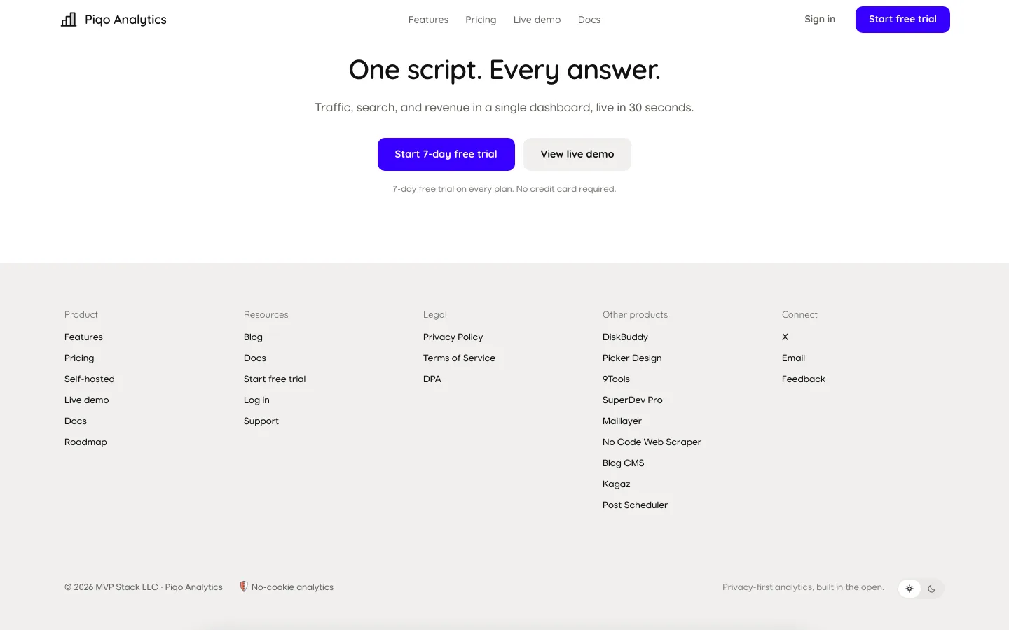 piqo.app — Footer