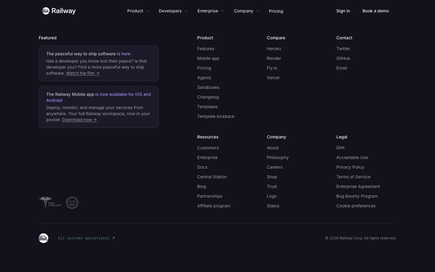 railway.com — Footer