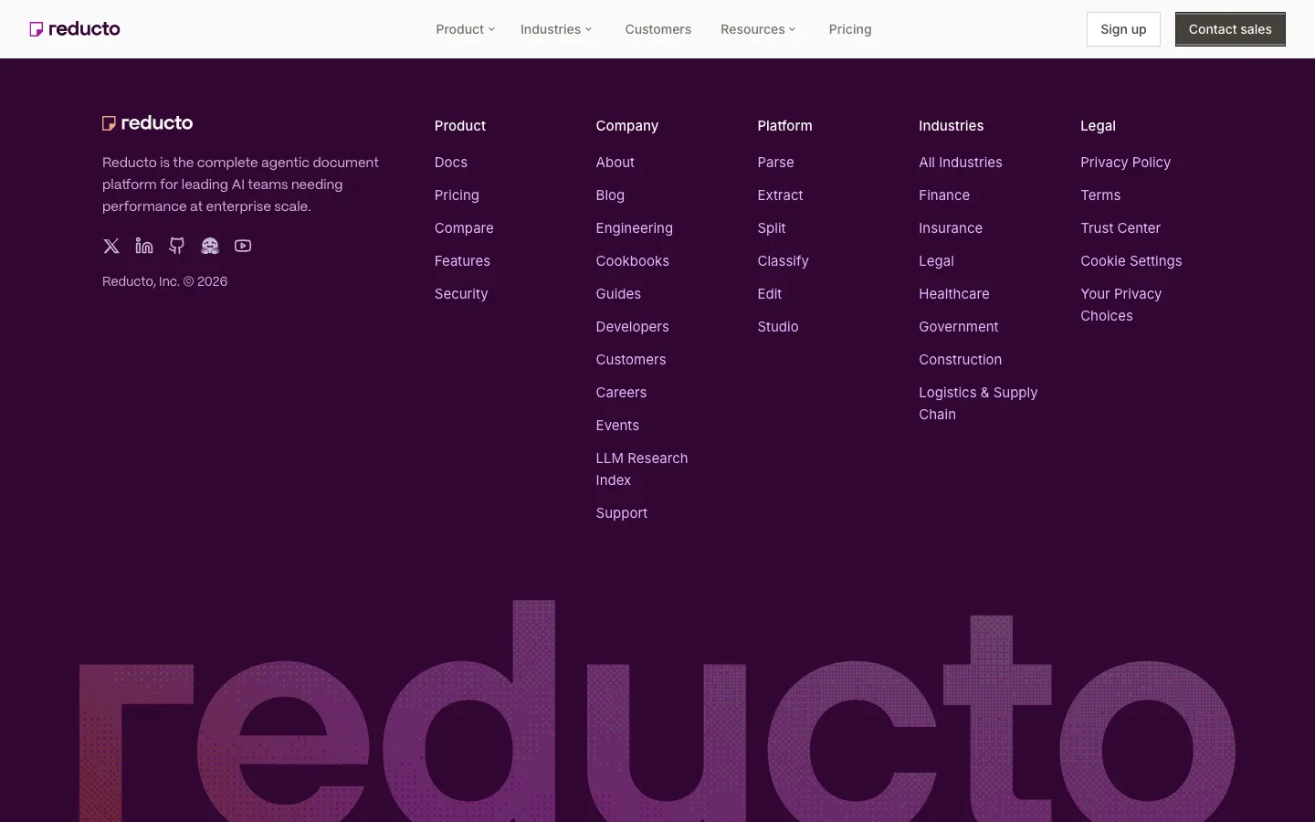 reducto.ai — Footer
