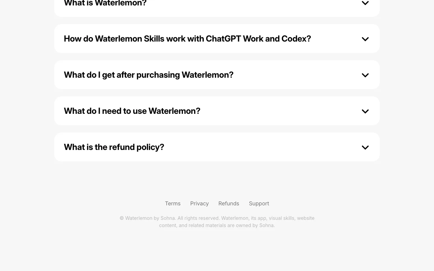 sohna.dev/waterlemon — Footer