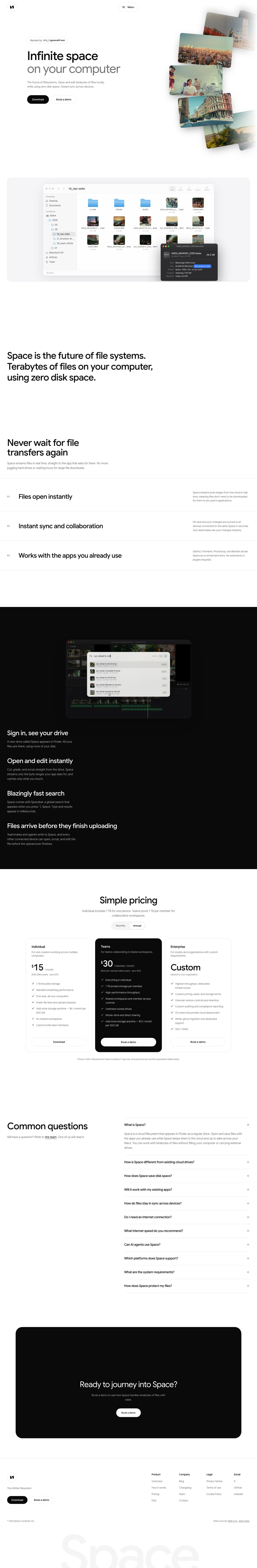 spacefs.com — the captured page