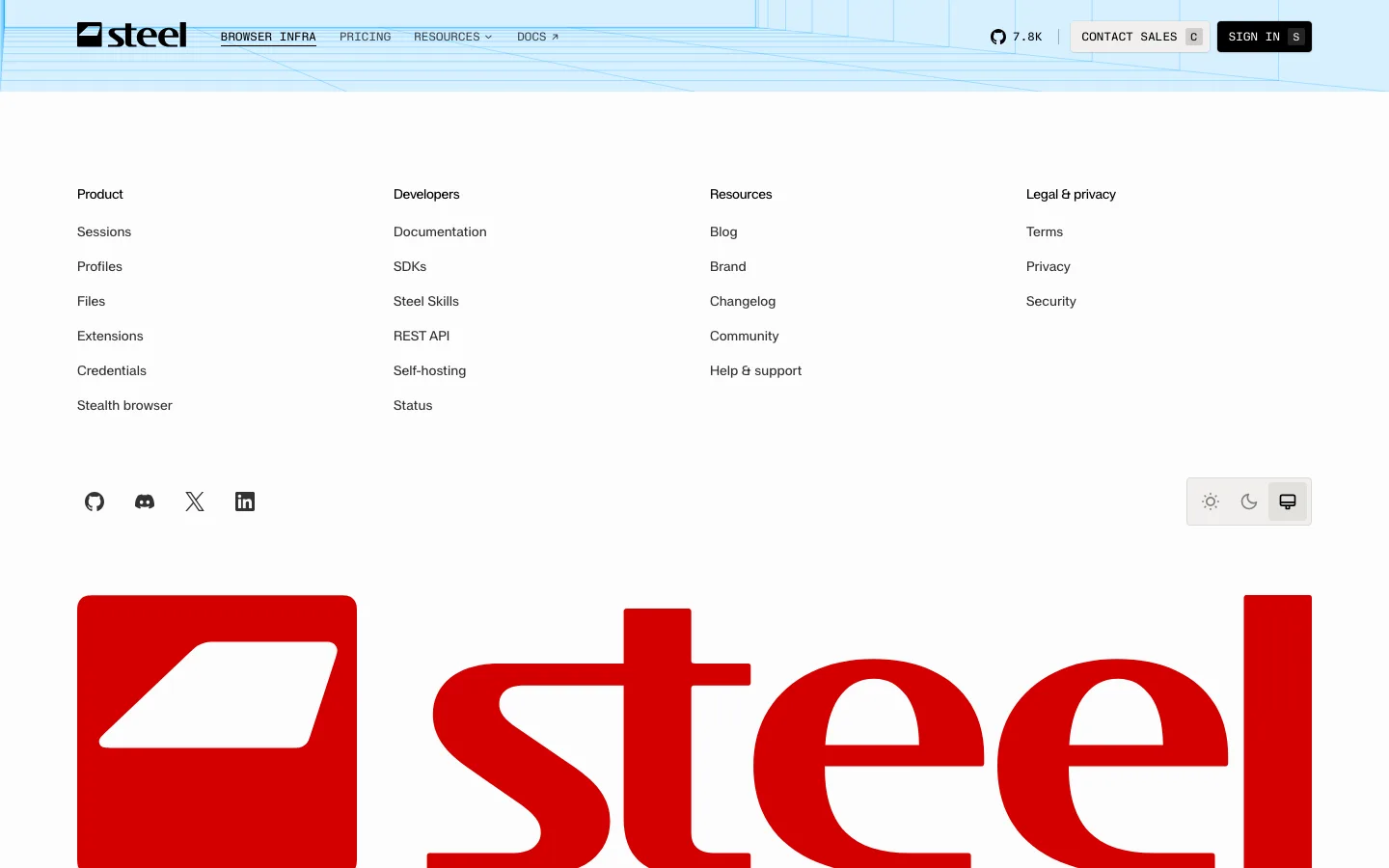 steel.dev — Footer