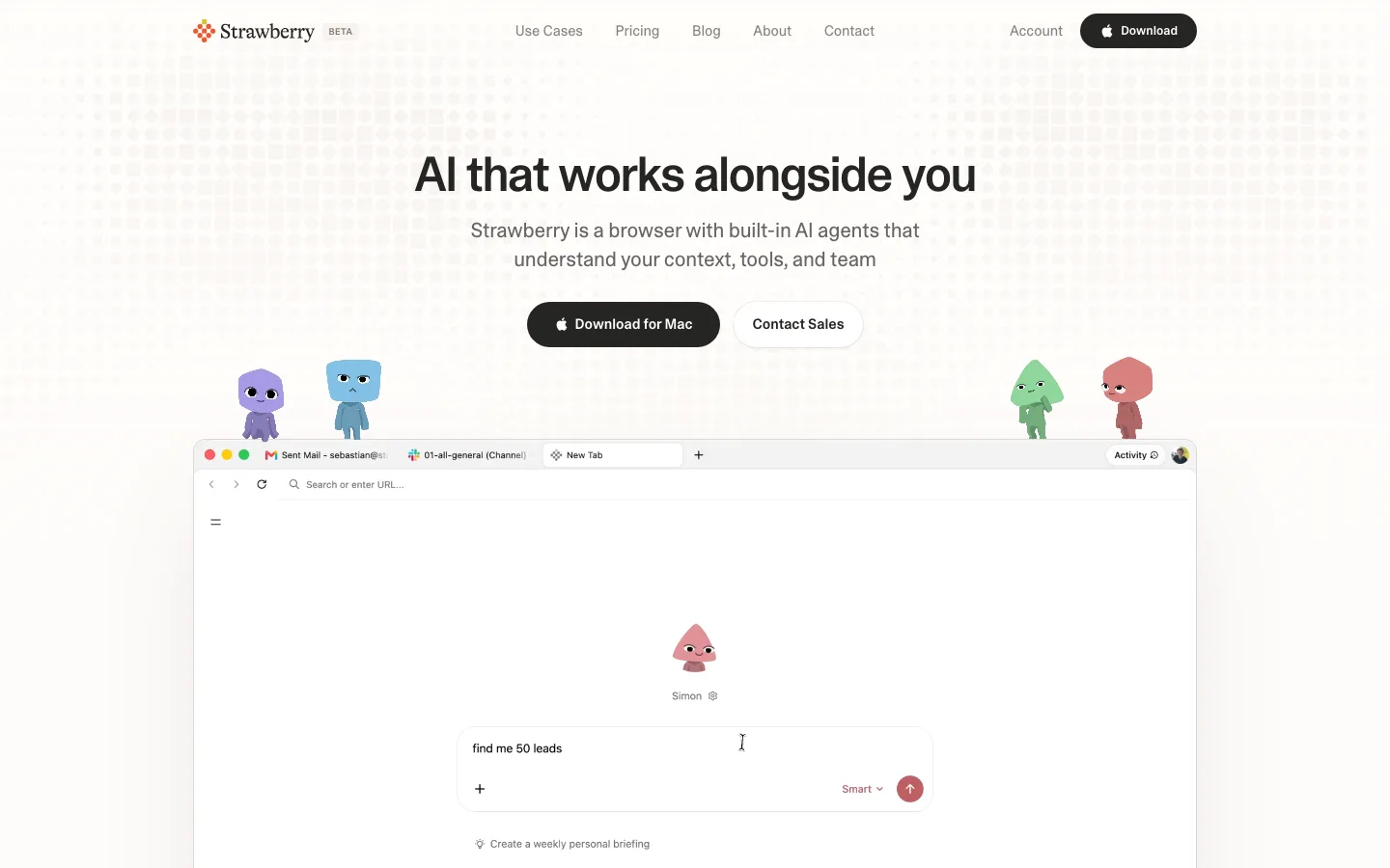 strawberrybrowser.com — Hero