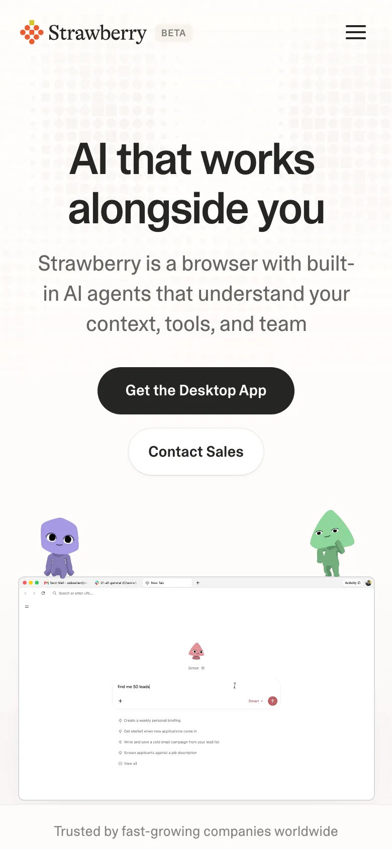 strawberrybrowser.com — Mobile