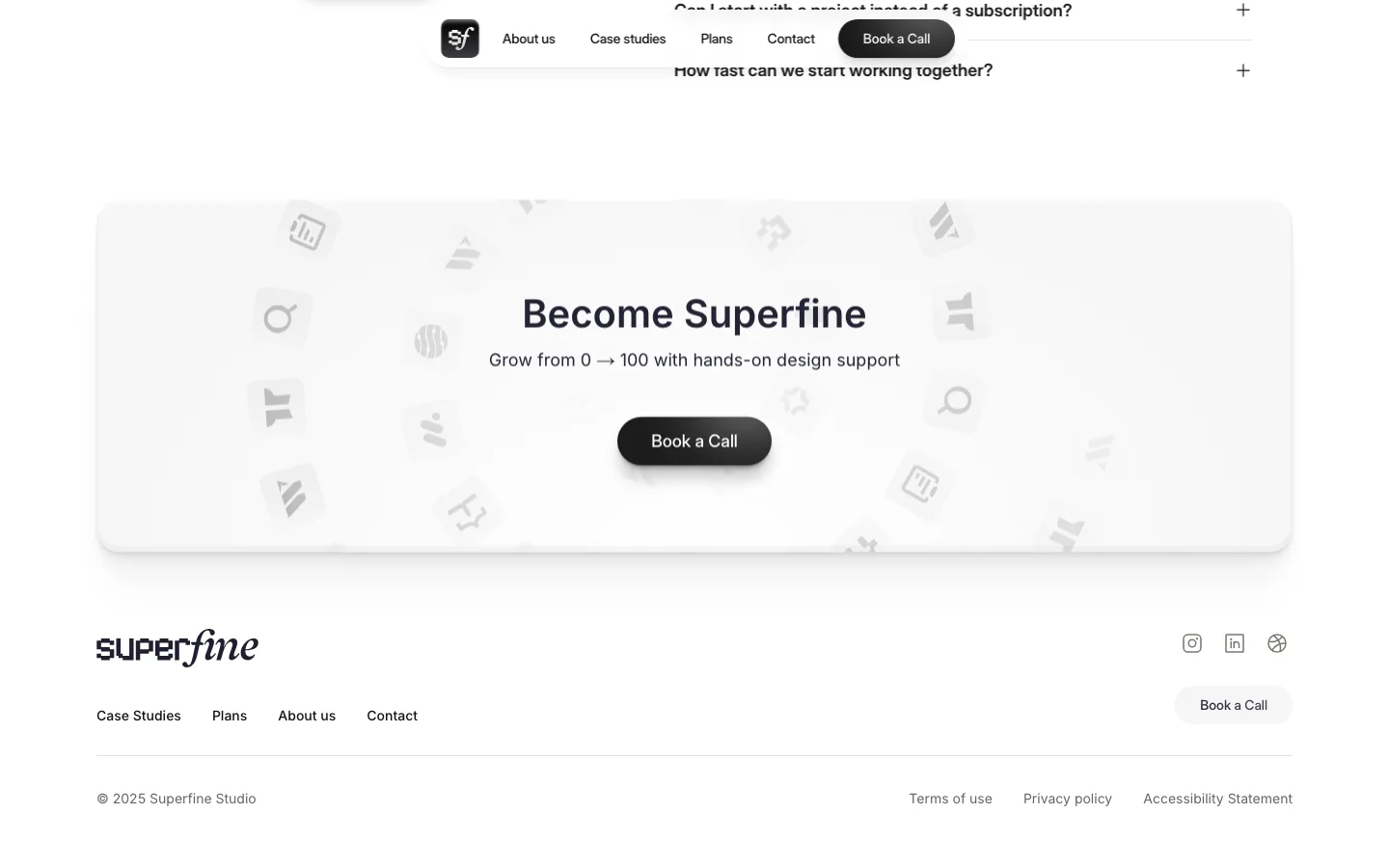 superfine.studio — Footer