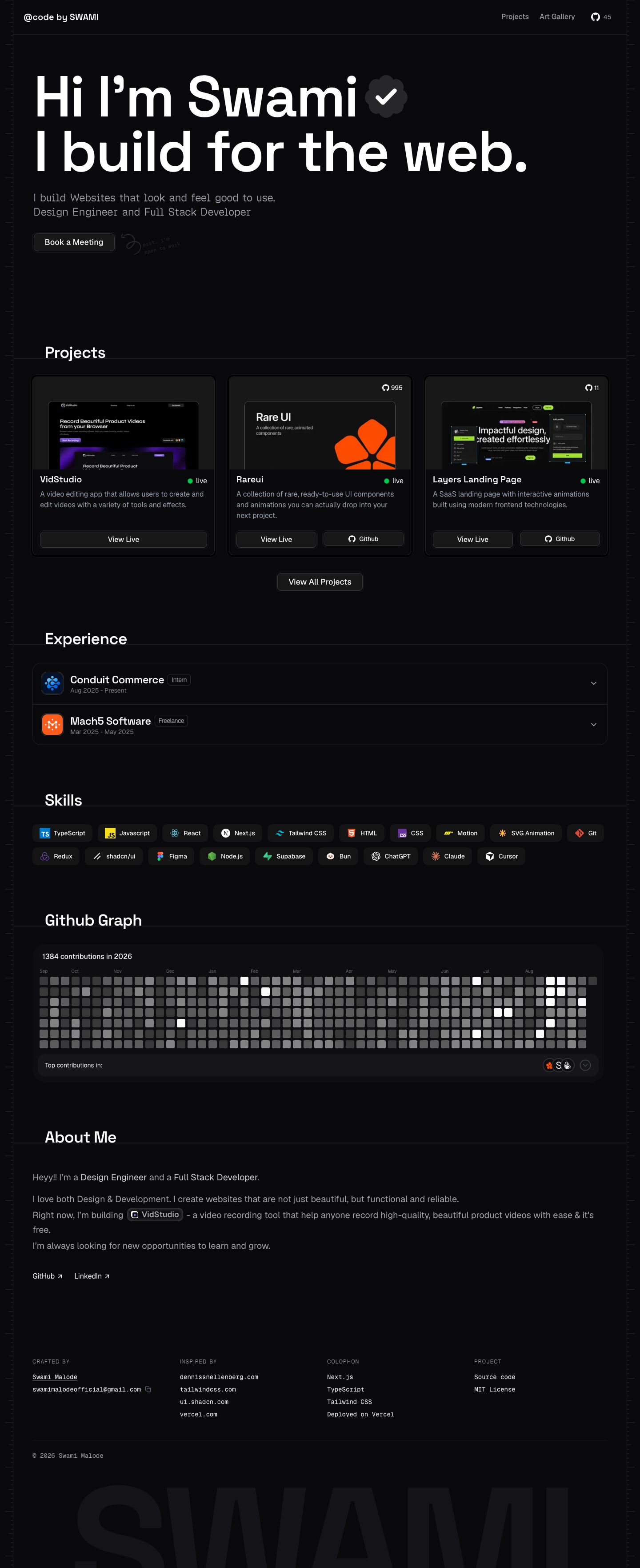 swamii.me — the captured page