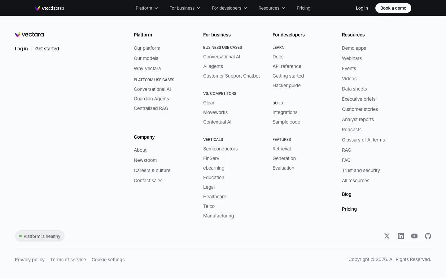 vectara.com — Footer