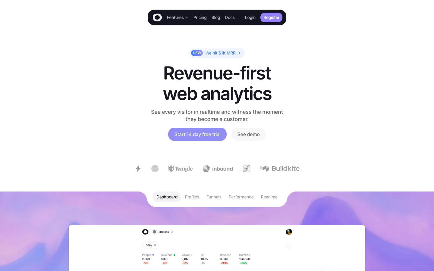 visitors.now — Hero